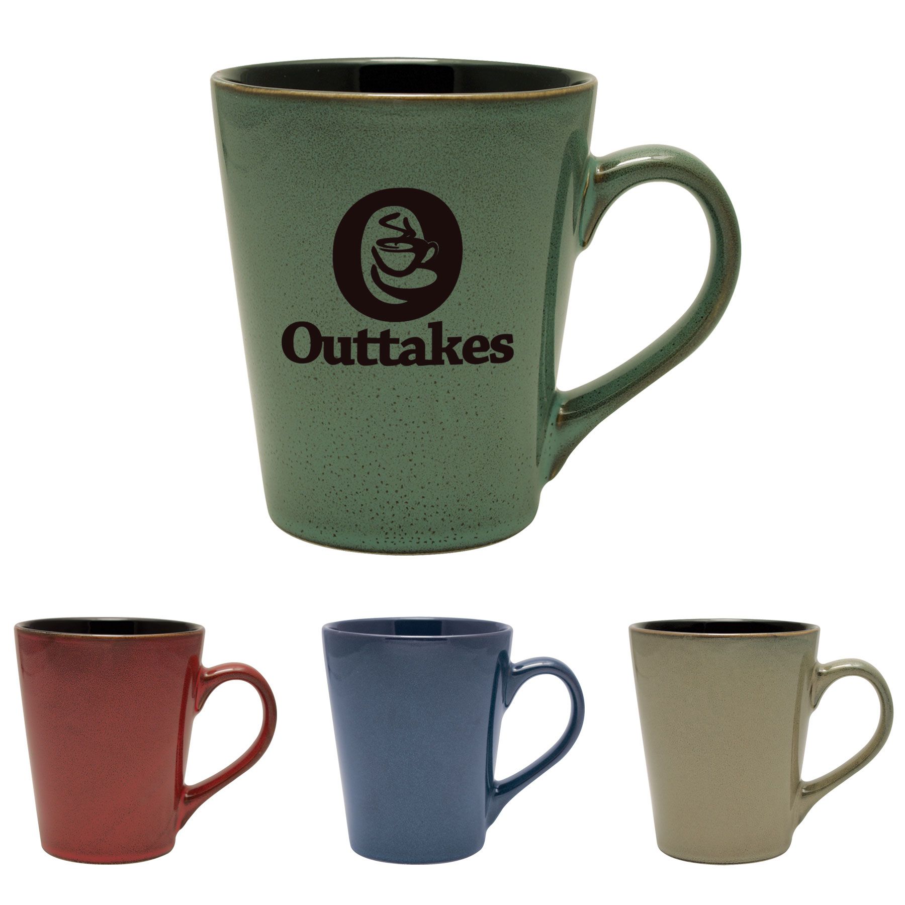 The Reactive Glaze Serenity Café 14oz Ceramic Mug - 4.38" H x 3.75" Diameter